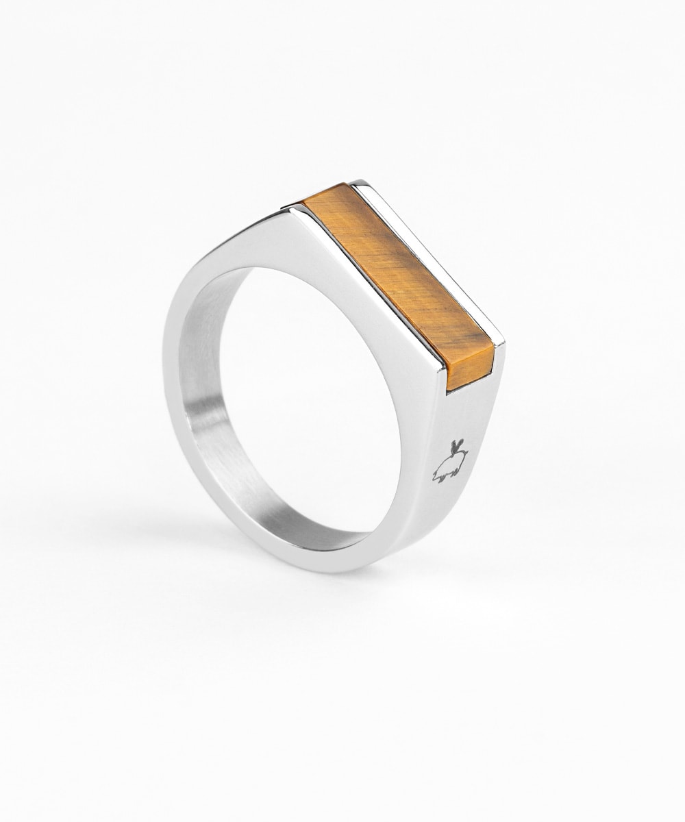 Signet Ring 7mm Tiger Eye | Silver