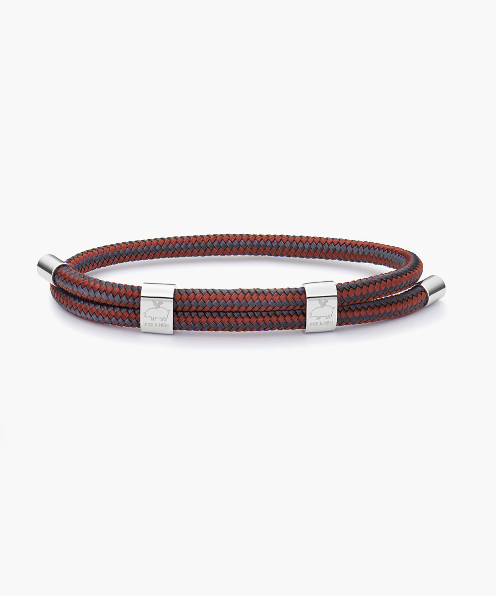 Little Lewis DBL Velvet Red - Slate Gray | Silver
