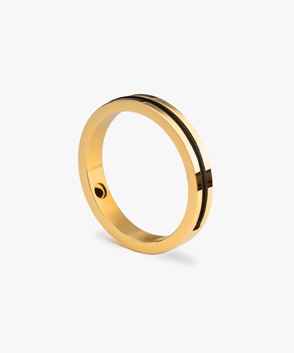 Navarch 4mm Ring Black | Gold