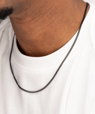 Curb Chain Necklace Black