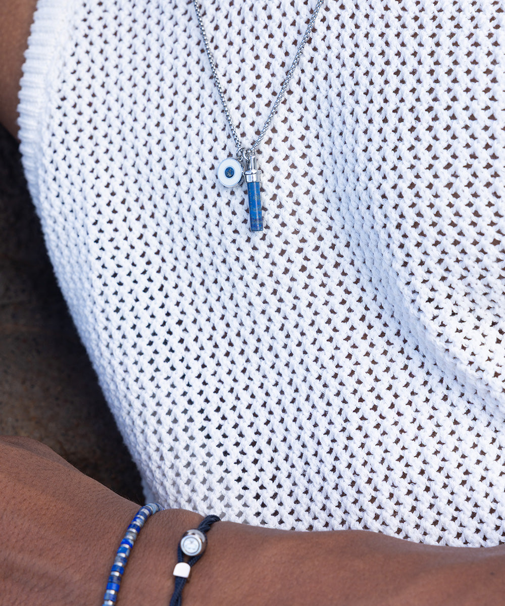 Brontide Eye Necklace Lapis Lazuli | Silver