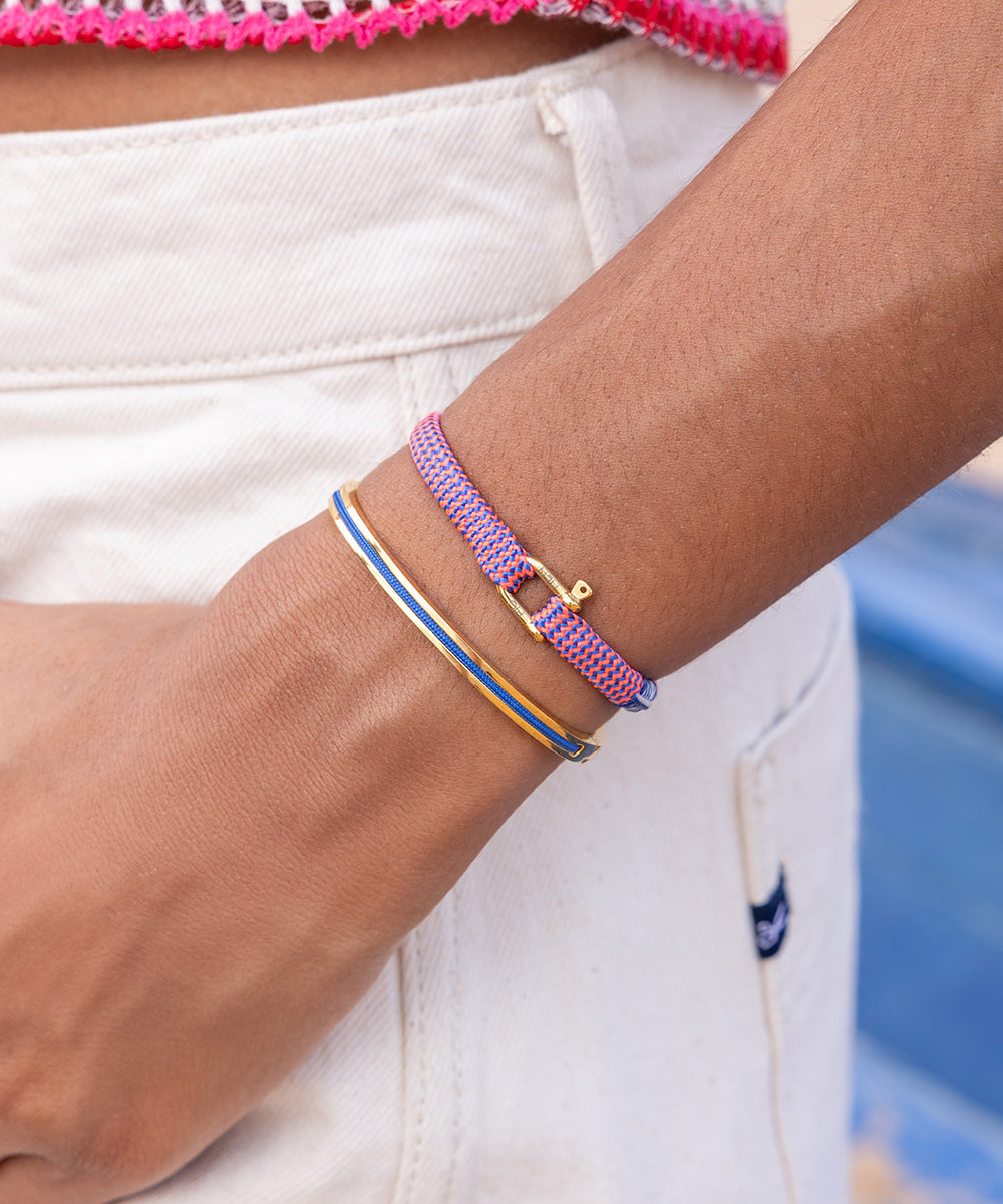 Franky Neon Pink - Royal Blue | Gold