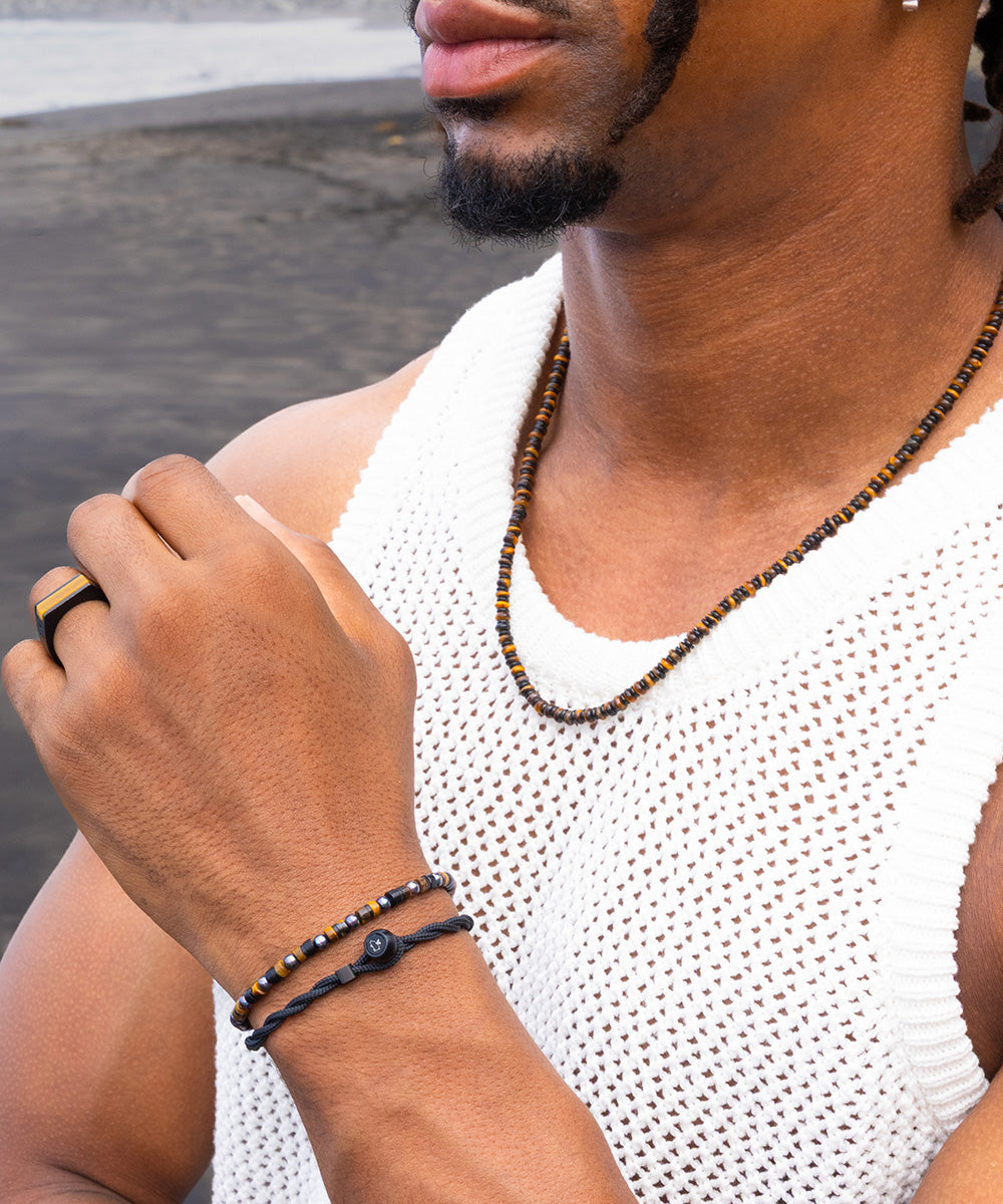 Brontide Necklace Tiger Eye | Black