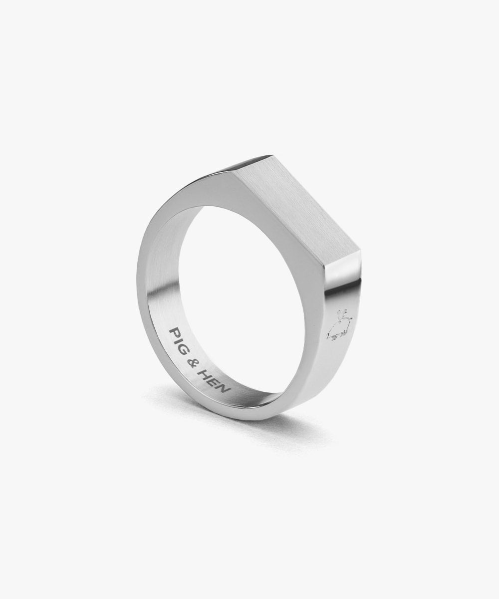 Signet Ring 6mm Slim Silver | Silver – Pig & Hen